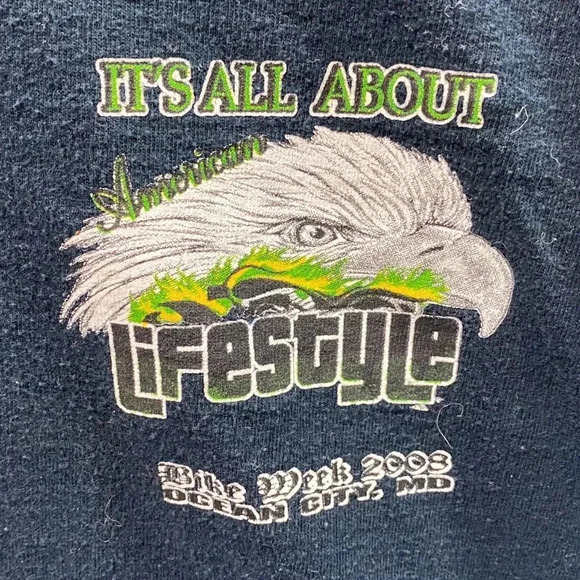 2008 OCMD Bike Week Biker T-shirt Sz XL Eagle Graphic - Picture 4 of 5